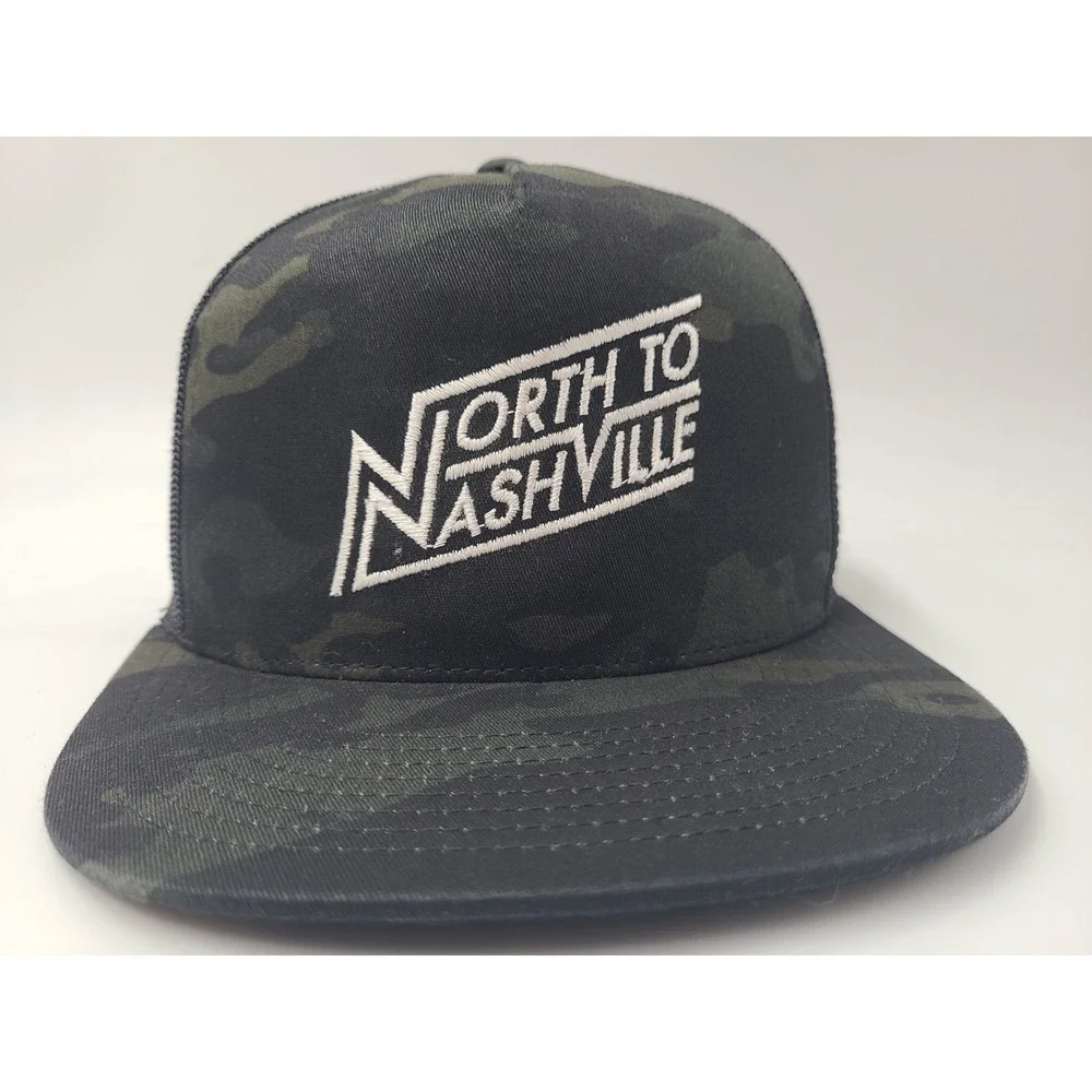 North to Nashville Camo Yupoong Mesh Trucker Snapback Hat Cap Country Music Men‎